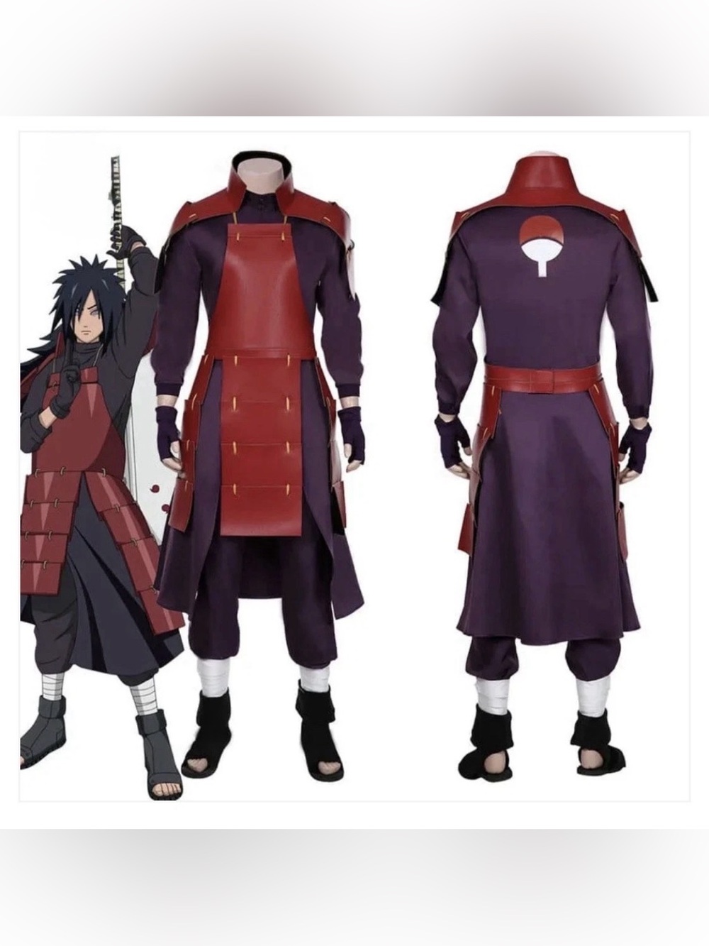 Naruto , Shippuden Uchiha Madara Armor, Men Size Small, Cosplay Costume Anime